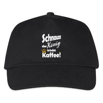 Schnauze der Koenig trinkt Kaffee lustig Spruch - Kinder Basecap - Schwarz - Vorne