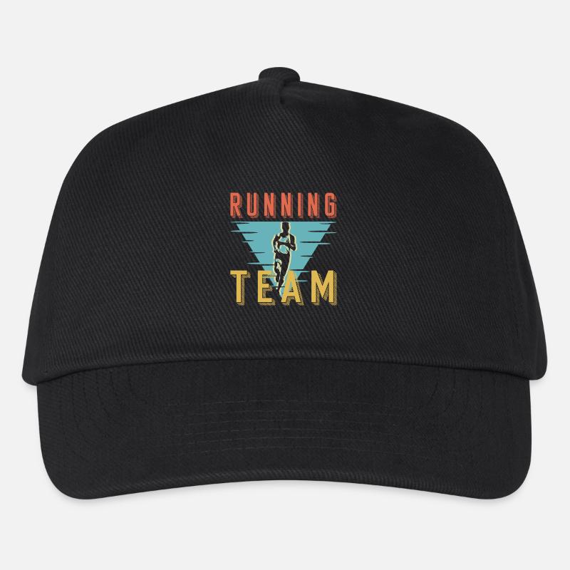 Retro Running Team Sprint Club Grafik - Kinder Basecap - Schwarz