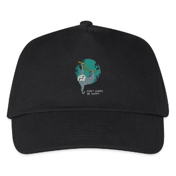 sloth slow slow lazy teenager sleeping tired - Kids’ Baseball Cap - black - Front