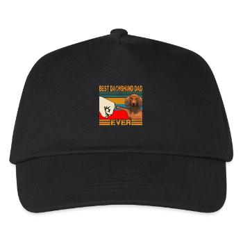 Bester Dackel Dad Ever Funny Cat Daddy Vatertag - Kinder Basecap - Schwarz - Vorne