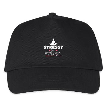 Stress Massage Auszeit - Kinder Basecap - Schwarz - Vorne
