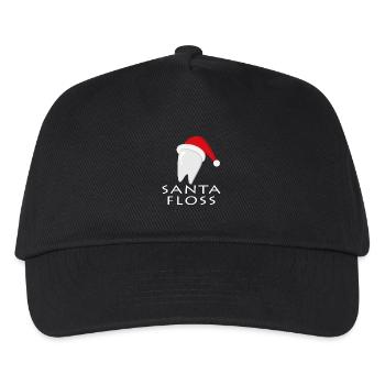 Santa Floss Zahnweihnachtslogo - Kinder Basecap - Schwarz - Vorne