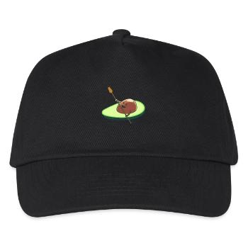 Kanu Avocado Rudern Boot Spaßig Lustig Fantasy - Kinder Basecap - Schwarz - Vorne