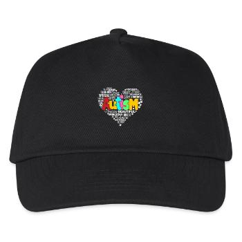 Autismus Bewusstsein Autismus Herz - Kinder Basecap - Schwarz - Vorne