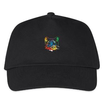 Katze Pop Art - Kinder Basecap - Schwarz - Vorne