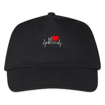 Frankfurt skyline heartbeat fan love heart Hessen - Kids’ Baseball Cap - black - Front