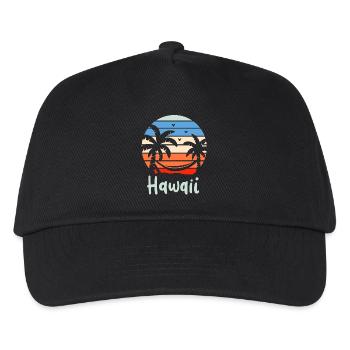 Hawaii Retro - Kinder Basecap - Schwarz - Vorne