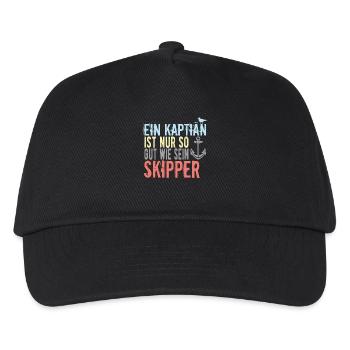 Skipper Sprüche - Kinder Basecap - Schwarz - Vorne