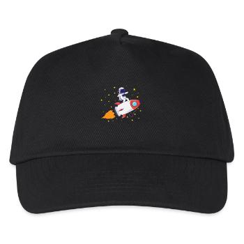 L’astronaute sur la fusée - Casquette de baseball Enfant - noir - Devant