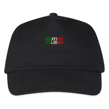Deutsch Italiener - Kinder Basecap - Schwarz - Vorne