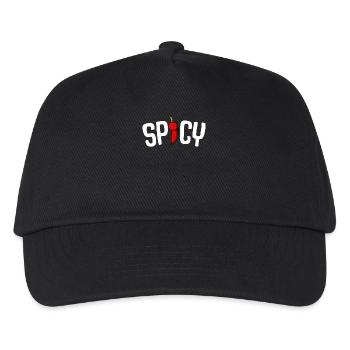 Spicy Pepper Typografie - Kinder Basecap - Schwarz - Vorne
