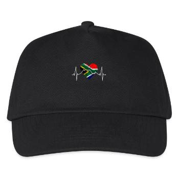 Kapstadt Skyline Herz Südafrika Flagge Tafelberg - Kinder Basecap - Schwarz - Vorne