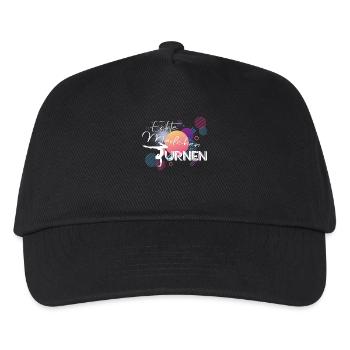 Echte Mädchen Turnen Geschenkidee für Turnerin - Kinder Basecap - Schwarz - Vorne