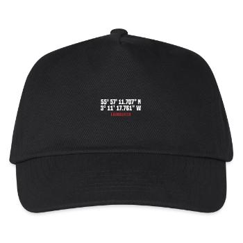Edinburgh – Koordinaten & Urban Style - Kinder Basecap - Schwarz - Vorne