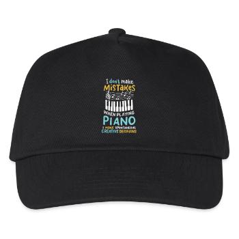 Klavierspieler Pianist Musiker Musik Keyboard - Kinder Basecap - Schwarz - Vorne