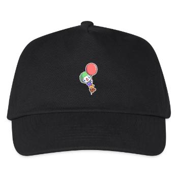Clown mit Ballon - Kinder Basecap - Schwarz - Vorne