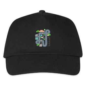 Car Play Mat Shirt für Papa - Kinder Basecap - Schwarz - Vorne
