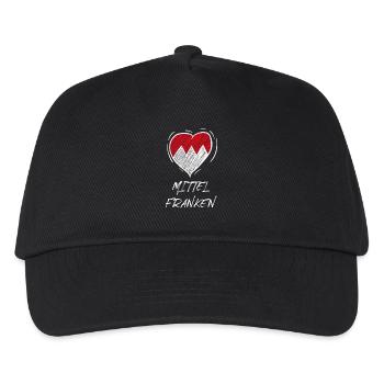 Mittelfranken - Frankenwappen Love Wappen Franken - Kinder Basecap - Schwarz - Vorne