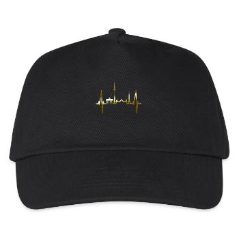 Berlin Skyline Coup de cœur Gold Love Berliner - Casquette de baseball Enfant - noir - Devant