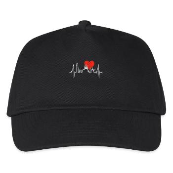 Barcelona Skyline Heartbeat Sagrada Familia Fan - Kids’ Baseball Cap - black - Front