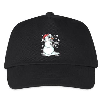 Schneemann lustig - Kinder Basecap - Schwarz - Vorne