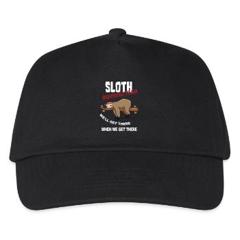 Funny Sloth Running Team Design - Kids’ Baseball Cap - black - Front