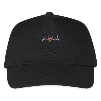 Ich liebe Musik Heartbeat - Kinder Basecap - Schwarz - Vorne