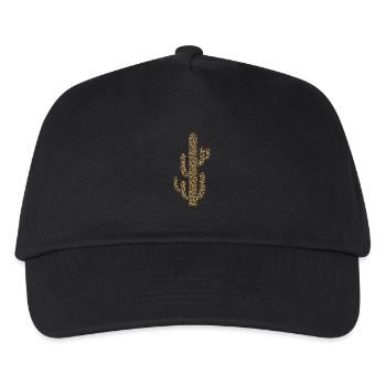 Kaktus Design mit Leo Print - Kinder Basecap - Schwarz - Vorne