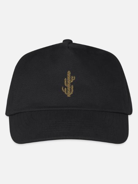 Kaktus Design mit Leo Print - Kinder Basecap - Schwarz
