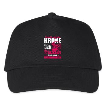 Feuerwehr freiwillige Feuerwehr Feuerwehrmann Frau - Kinder Basecap - Schwarz - Vorne