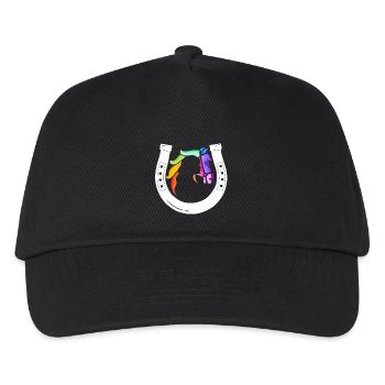 Rainbow Receiver Horseshoe - Kids’ Baseball Cap - black - Front