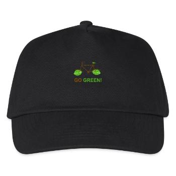 Go Green Umweltschutz Klimaschutz Fahrrad Umwelt - Kinder Basecap - Schwarz - Vorne