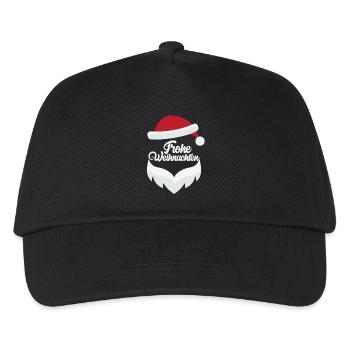 frohe Weihnachten Familie Advent Weihnachtsmann - Kinder Basecap - Schwarz - Vorne