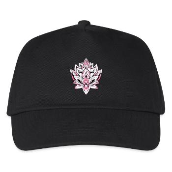 Lotus Mandala Rosa Farbe - Kinder Basecap - Schwarz - Vorne