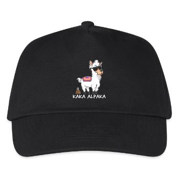 Kaka Alpaka - funny alpaca with a pile of shit - Kids’ Baseball Cap - black - Front