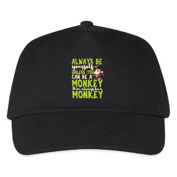 Affe - Kinder Basecap - Schwarz - Vorne