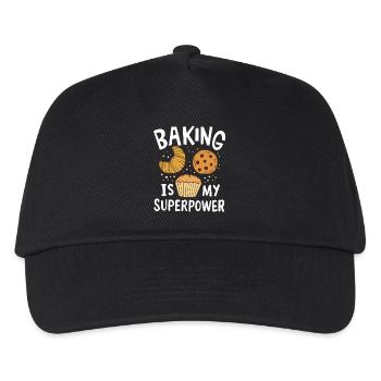 Backen Bäcker - Kinder Basecap - Schwarz - Vorne