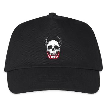 Vampir Skelett Horror Schädel - Kinder Basecap - Schwarz - Vorne