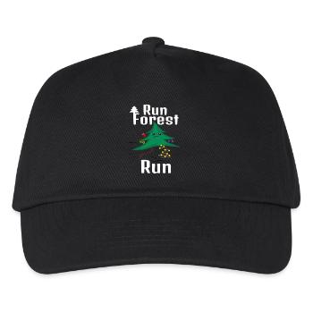 Lauf Forest Lauf! Weihnachtsbaum - Kinder Basecap - Schwarz - Vorne