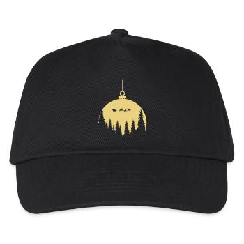 Weihnachten santa claus Kugel xmas gold christmas - Kinder Basecap - Schwarz - Vorne