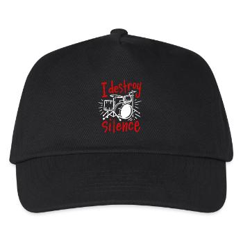 Schlagzeug Schlagzeuger - Kinder Basecap - Schwarz - Vorne