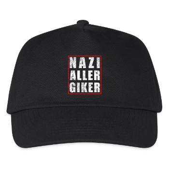 Naziallergiker - Warnhinweis allergisch auf Nazis - Kinder Basecap - Schwarz - Vorne