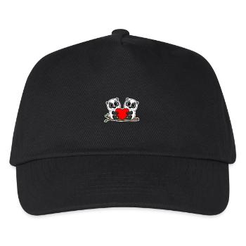 Panda relation romantique coeur couple - Casquette de baseball Enfant - noir - Devant