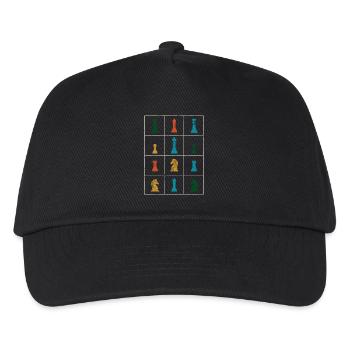 Pièces d’échiquier d’échiquier - Casquette de baseball Enfant - noir - Devant