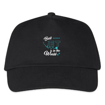 Tierarzt Geschenk Spruch Bester Tierarzt - Kinder Basecap - Schwarz - Vorne