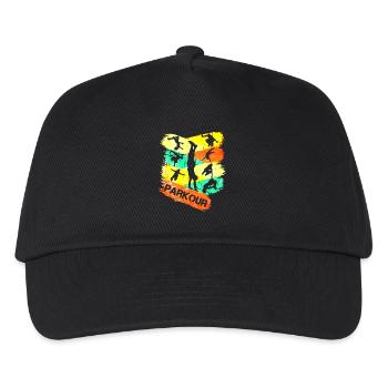 Parkour Freerunning Geschenkidee - Kinder Basecap - Schwarz - Vorne