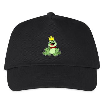 Frosch Krone - Kinder Basecap - Schwarz - Vorne