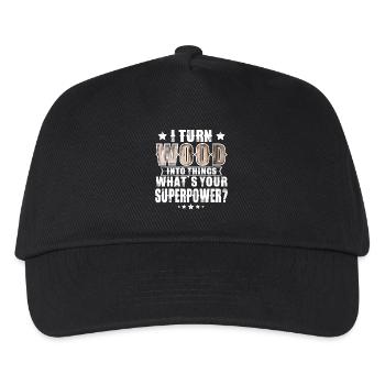 Wood - Kids’ Baseball Cap - black - Front