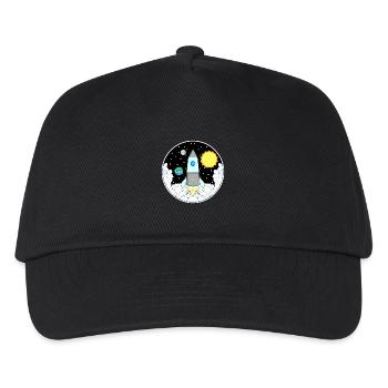 Rakete Weltall - Kinder Basecap - Schwarz - Vorne