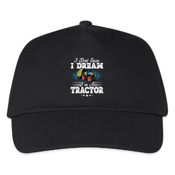 Traktor Schnarchen Lustiger Spruch - Kinder Basecap - Schwarz - Vorne